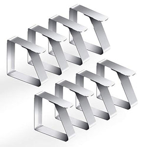 HONGECB Tovaglia Clip in Acciaio, Tablecloth Clip Regolabile, Pacchetto di Clip per tovaglie, Morsetti per Tovaglia Esterni, per Picnic, Festa All'aperto, Ristorante, Giardino, 8 Pezzi