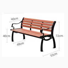 outdoor furniture Banco di sosta con Schienale, Panca da Esterno a 3 posti in Legno massello anticorrosivo, Battuto terrazzo Ferro Svago Parco dei posti a Sedere, Adatto a Prato, Portico