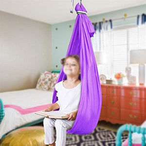 LICHUXIN Indoor Sensory Swing per bambini con autismo e terapia Swing Cuddle Hammock per bambini con esigenze speciali terapia sensoriale (colore : viola chiaro, dimensioni: 150x280cm/59x110in)