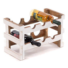 DESIGN DELIGHTS RUSTIKALER - Portabottiglie in legno, 6 bottiglie, 39 x 26 x 20 cm (larghezza x altezza x profondità), colore: 06 bianco