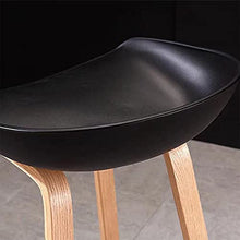 Uderkiny Set di 2 Sgabelli da Bar con Seduta in plastica e Gambe in Legno, sgabelli Alti, per Bar Cucina Ristorante taverna (Nero)