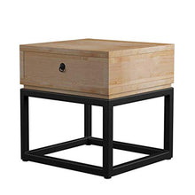 BJLWTQ Tabella di Legno Solido Americano Ferro battuto Divano Piccola Parte Antico Angolo Diversi Semplice Comodino Piazza Salotto con cassetto Tavolino