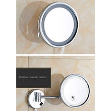 AJH Specchio da Bagno Specchio da Trucco da 8,5 Pollici a Parete Specchio da Trucco per Bellezza a LED Specchio da Barba Pieghevole Bagno 360 e Lente d'Ingrandimento a sp