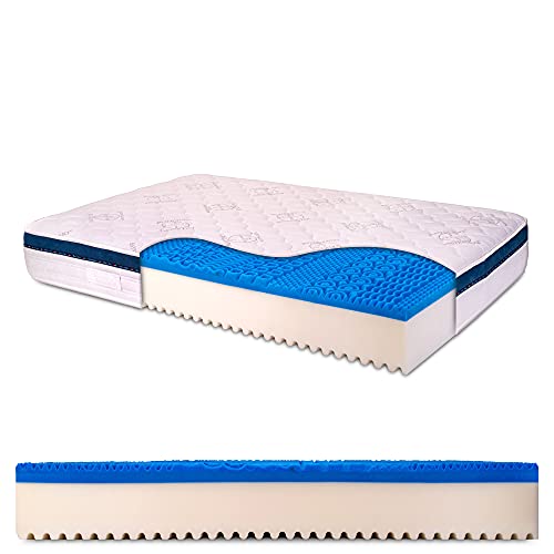 Materasso una piazza e mezza memory gel 6cm, alto 25cm con bayscent neutralizer, Antimuffa, Ortopedico - Dolce Sonno 120 x 200 cm (1 piazza e mezza) - Presidio Medico Sanitario n.1392037/R