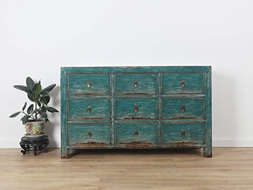 Yajutang credenza cassettiera cinese 9 cassetti turchese