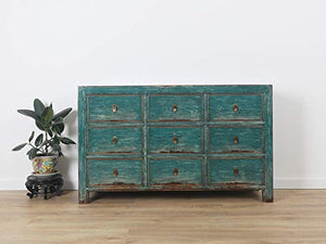 Yajutang credenza cassettiera cinese 9 cassetti turchese