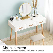 Snufeve6 Specchio per Il Trucco, Linee semplici ed Eleganti, morbide e Belle con Una Base, Specchio Rotondo con Superficie Grande e Resistente, per corridoio di casa, Bagno, Soggiorno