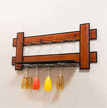 JPVGIA Bottiglia di Vino Rack Loft Legno Mensola Legno/Metallo/Ferro Materiali da pareti HanginStorage Vino e Bicchieri Supporto della Struttura del Vino Calici Calici Holder Rack - 80x13.5x35cm