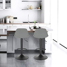 EUGAD Coppia Sgabello da Bar Moderno Sgabello Alto con Schienale in Simipelle Sedia Alta da Cucina Regolabile Girevole Grigio 0650BY-2