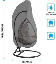 zimohe Copertura della Sedia Dondolo,Rattan da Giardino Wicker Coperture Mobili Impermeabili per Sedie Sospese - Antipolvere Protettiva Copertina,190x115cm (Grigio)