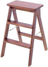 Sgabello Legno Scala Pieghevole Sgabello Sedia / 3-Strip Scala, Scala di Legno, Spugna Sedile Scaletta, estesa, Attrezzi da Giardinaggio Altezza 61 Centimetri Heavy Load Max.150 kg