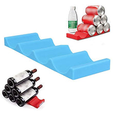 Moligh doll 2PZ Silicone Frigo Can Beer Wine Bottle Rack Holder Mat Stacking Tidy Tool Cucina Frigorifero Organizer-Red
