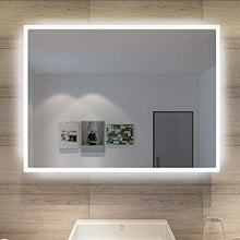SONNI Specchio da Bagno Illuminato a LED, Specchio da Parete da Bagno 80 x 60cm Moderno, Bianco Freddo Impermeabile IP44 a Risparmio Energetico