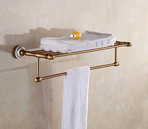 MBYW Portasciugamani Moderno Alto carico Portasciugamani Elegante da Bagno Mensola portaoggetti Porta Asciugamani, Stile Vintage, a Parete, in Alluminio, portaoggetti per Bagno, 60 * 23 cm
