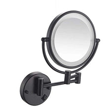 WZDD Specchio da Trucco da Parete, Specchio da Bagno con Luce a LED, Ingrandimento 1x / 5X, Specchio Cosmetico Illuminato, 360° Girevole E Rotondo