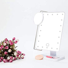 Specchio da trucco a LED portatile Touch Screen intelligente con luce specchio da spogliatoio luce 10X lente d'ingrandimento Xuan - vale la pena avere (colore: bianco, dimensioni: -)