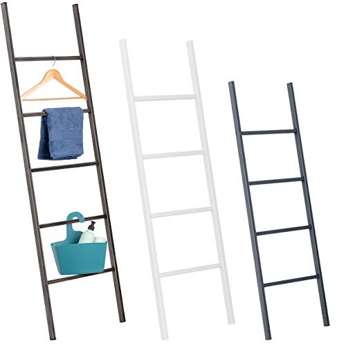 HOLZBRINK porta asciugamani appendiabiti porta asciugamani scala vintage, Elements 150x60 cm (alt x larg), nero, HLL-150-60-9005