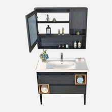 Set di Mobiletti Specchio e Lavabo Armadietto per Bagno in Legno Multistrato Mobile da Bagno Combinato (Color : Black, Size : 50x100x85cm)