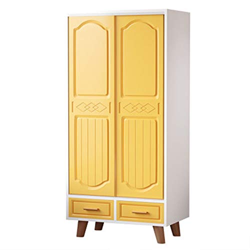 QiHaoHeji Armadio per Bambini Camera da Letto per la casa Semplice Semplice Piccolo Armadio Armadio Armadio Porta Abiti (Colore : Yellow, Size : 160x50x80cm)