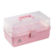 Tomyeer, scatola di primo soccorso multifunzionale per medicinali, portatile, per uso domestico, grande capacità, scatola per pillole e droghe, rosa