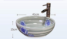 Jgophu New Porzellan Chinese Blue and White Art Lavabo Lavabo Lavabo in ceramica