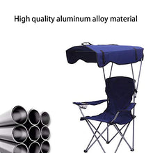 XER Sedia pieghevole da campeggio, pratica e portatile, leggera e resistente, con borsa per il trasporto e baldacchino, per piscina, patio, cortile, salone di bellezza, ufficio blu navy
