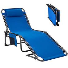 DHHZRKJ Lettino da Campeggio Portatile, Lettino Prendisole Pieghevole con Cuscino e Posizioni Regolabili, Sdraio reclinabile da Giardino per Spiaggia da Giardino all'aperto