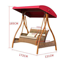 Swing Portico all'aperto, Sedia a Sospensione da Giardino Casa Sedia a Dondolo Casa Balcone Cradle Sedia Doppia Outdoor Swing Sedia Regolabile Baldacchino a baldacchino