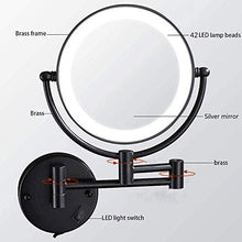 WZDD Specchio da Trucco da Parete, Specchio Trucco con Luce LED E Ingrandimento 1x / 5X, Ingranditore Specchio Cosmetico con Rotazione a 360 ° - Cromato