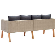 vidaXL Divano da Giardino a 2 Posti con Cuscini Sofà Dormeuse Chaise Longue Poltrona Divanetto Canapè Arredo Salotto Esterno in Polyrattan Beige