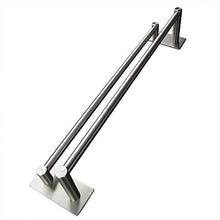 XIAJIA - Adesivo forte porta asciugamani a barra doppia 70 cm, spazzolato, 304 acciaio inox, 3 m adesivo, impermeabile completo (argento)
