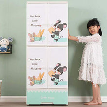 ZKHD Armadietti Armadio Assemblato per Bambini, Armadi Addensati Semplici Armadi Assemblati, Armadi in Plastica, Pulegge Mobili Inferiori, Pulizia Facile,57 * 38 * 105cm