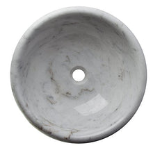 Grande per il bagnetto lavabo ciotola realizzata in marmo bianco con venature schöner, pezzo unico, misura: diametro 44,5 cm, H15cm, peso: 14 kg