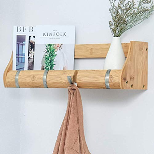 Mensola doccia, appendiabiti da parete pieghevole multifunzionale appendiabiti con gancio, appendiabiti aperto multi-formato colore legno opzionale 25,2 * 13,5 * 14,5 cm