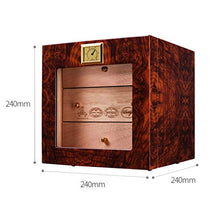 Gymqian Humidors Office Mini Scatola Di Cigari Portatile Portatile Sigaro Sigaro Piano Vernice Cabinet Cedar Legno Materiale in Legno classico/Rot / 24x24x24cm