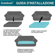 Granbest Premium Idrorepellente Copriseduta Divano Elasticizzato 1/2/3 Posti, Copri Cuscino per Divano in Tessuto Jacquard (3 Posti, Blu Navy)