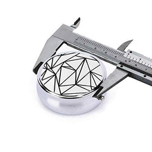 Contenitore rotondo per pillole con motivo geometrico, semplice in bianco e nero, con 3 scomparti, in metallo, per medicina e vitamine, per viaggi all'aperto