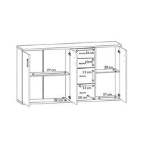 AVANTI TRENDSTORE - Bea - Comò e cassettiere, in legno laminato e bianco, disponibile in 2 diversi colori e 3 diverse dimensioni (Quercia Sonoma - bianco, 160x82x35 cm)