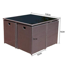HLZY Tavolo in Vimini in Rattan mobili in Patio e Set Sedia, Patio Mobili da Giardino Tavolo e sedie Set Set di Vetro Top Tavolino da caffè Patio Set da tavolino da caffè Patio
