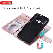 Bear Village Cover Galaxy J1 2016, Custodia Premium Flip Custodia per Samsung Galaxy J1 2016, Custodia con Porta Carte e Chiusura Magnetica, Oro Rosa