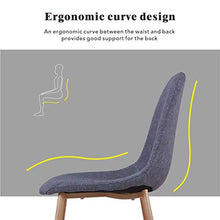 GOLDFAN Sedie da Pranzo Set Tessuto con 4 Sedie Sedia Lotto Soggiorno Ufficio Piedi in Metallo Sedile Morbido, Grigio