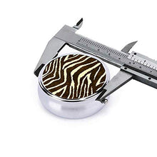 Zebra in inverno, contenitore rotondo per pillole, 3 scomparti, in metallo, per medicina e vitamine, per viaggi all'aperto