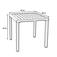 PHIVILLA Tavolino quadrato in acciaio con rivestimento antiruggine Tavolino da giardino Tavolino Nero48 * 48 * 46cm