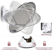 ZREAL Specchio per Trucco Specchio Bagno Piccolo Specchio Doccia Anti-Appannamento in Metallo Cromato Specchio con 360 Gradi Rotating Ventosa Rotondo per Bagno e Doccia