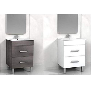 BagnoItalia Arredo per bagno bianco o grigio con due cassetti mobile cm 60x46 lavabo ceramica piedini