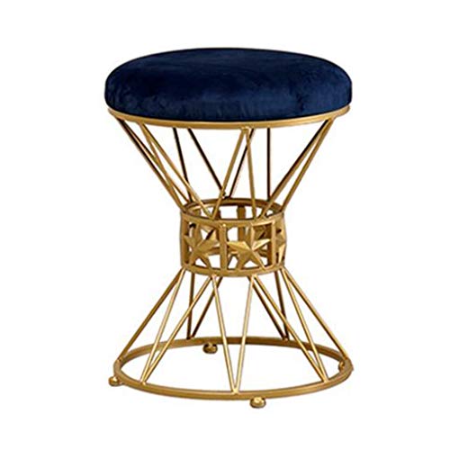 Mobili per la casa e Giardino Sgabello per Trucco Moda, Sgabello per Vestire ottomana, poggiapiedi Rotondo Imbottito per Soggiorno Camera da Letto Coffee Shop-Blu, 35x45cm Ottomani da Cucina