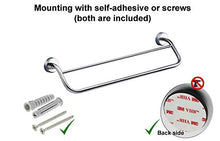 Kapitan Barra Porta Asciugamani Doppia 50 cm 18/10 INOX Acciaio Inossidabile, Portasciugamani,Montaggio di Parete, Fabbricato in EU, 20 Anni di Garanzia