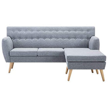 Tidyard Divano Angolare 3 Posti, Chaise Longue Removibile, 171,5x138x81,5 cm Grigio Chiaro