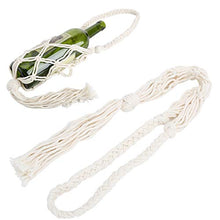 Portabottiglie per vino Borsa per appendere bottiglie in corda di cotone lavorata a mano stile bohemien(Beige)
