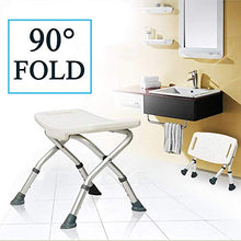 WCY Sedia da Doccia Pieghevole, Mobilità Antiscivolo Sedile da Bagno con Gambe di Altezza Regolabile, Sgabello da Bagno per Adulti |Max.136 kg / 21. yqaae